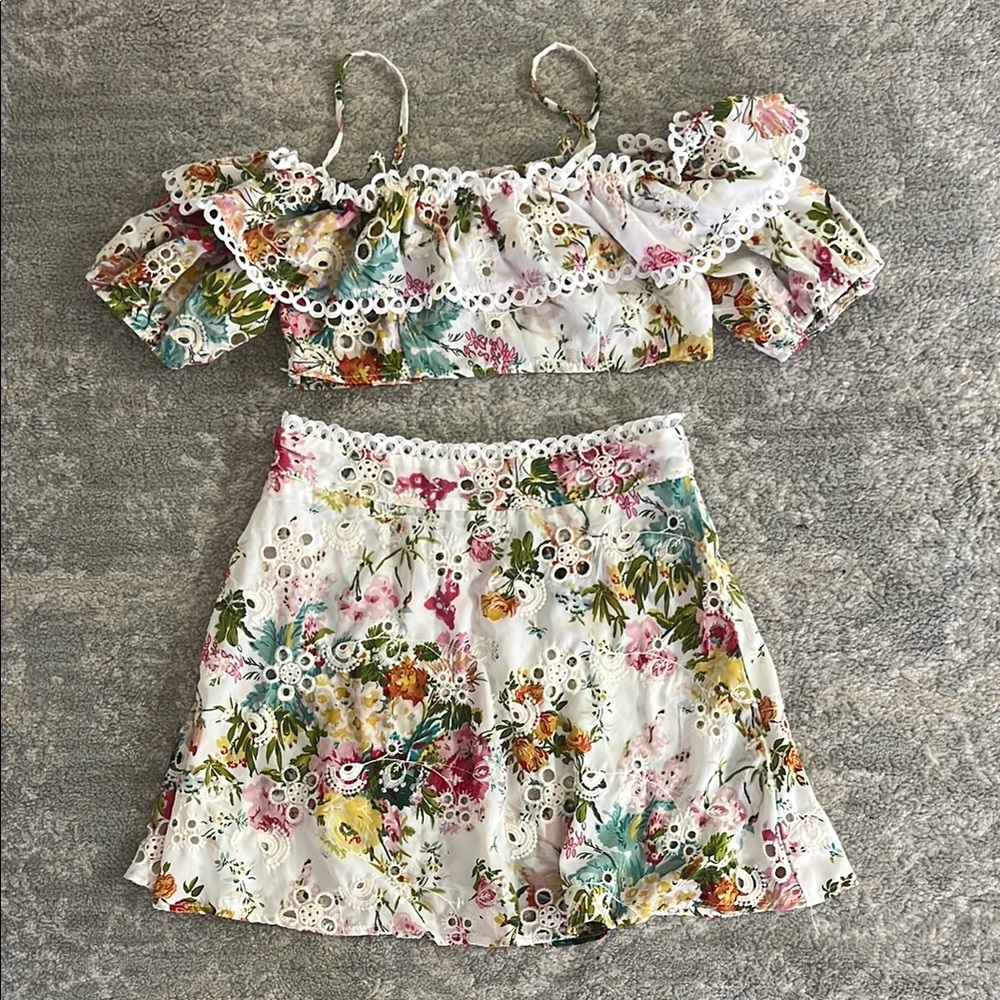 Floral Eyelet Detail Top
